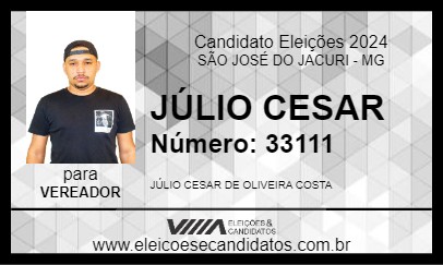 Candidato JÚLIO CESAR 2024 - SÃO JOSÉ DO JACURI - Eleições