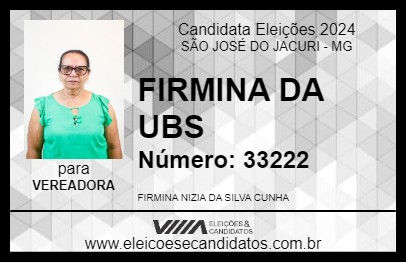 Candidato FIRMINA 2024 - SÃO JOSÉ DO JACURI - Eleições