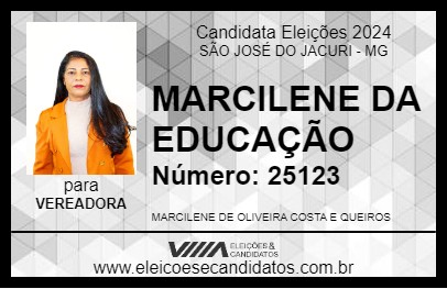 Candidato MARCILENE DA EDUCAÇÃO 2024 - SÃO JOSÉ DO JACURI - Eleições