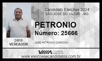 Candidato PETRONIO 2024 - SÃO JOSÉ DO JACURI - Eleições