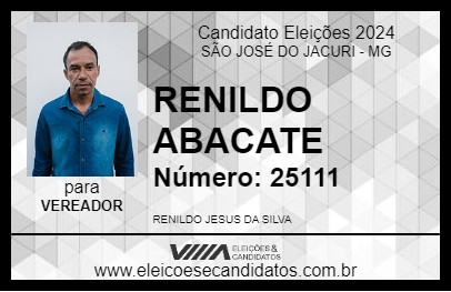 Candidato RENILDO ABACATE 2024 - SÃO JOSÉ DO JACURI - Eleições