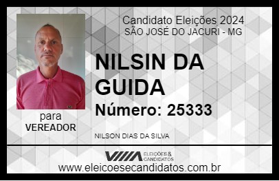 Candidato NILSIN DA GUIDA 2024 - SÃO JOSÉ DO JACURI - Eleições