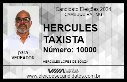 Candidato HERCULES TAXISTA 2024 - CAMBUQUIRA - Eleições