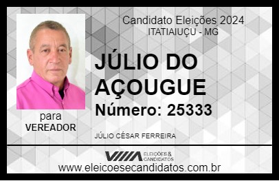 Candidato JÚLIO DO AÇOUGUE 2024 - ITATIAIUÇU - Eleições