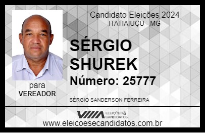 Candidato SÉRGIO SHUREK 2024 - ITATIAIUÇU - Eleições