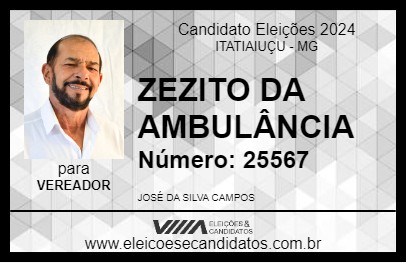 Candidato ZEZITO DA AMBULÂNCIA 2024 - ITATIAIUÇU - Eleições