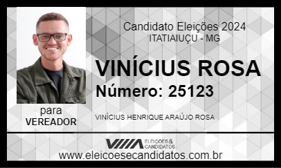 Candidato VINÍCIUS ROSA 2024 - ITATIAIUÇU - Eleições