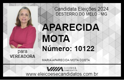 Candidato APARECIDA MOTA 2024 - DESTERRO DO MELO - Eleições