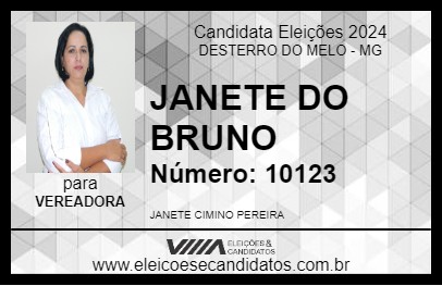 Candidato JANETE DO BRUNO 2024 - DESTERRO DO MELO - Eleições