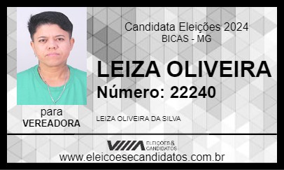 Candidato LEIZA OLIVEIRA 2024 - BICAS - Eleições