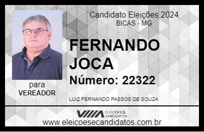 Candidato FERNANDO JOCA 2024 - BICAS - Eleições