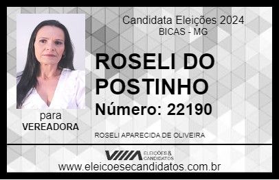 Candidato ROSELI DO POSTINHO 2024 - BICAS - Eleições