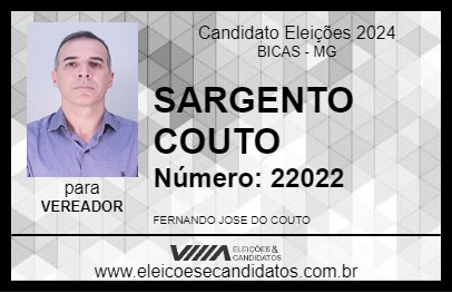 Candidato SARGENTO COUTO 2024 - BICAS - Eleições