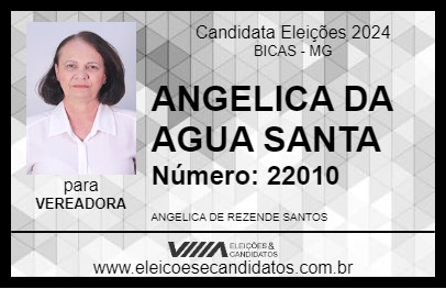 Candidato ANGELICA DA AGUA SANTA 2024 - BICAS - Eleições