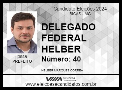 Candidato DELEGADO FEDERAL HELBER 2024 - BICAS - Eleições