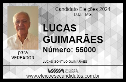 Candidato LUCAS GUIMARÃES 2024 - LUZ - Eleições