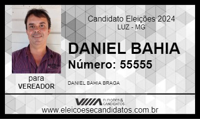 Candidato DANIEL BAHIA 2024 - LUZ - Eleições