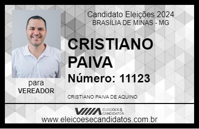 Candidato CRISTIANO PAIVA 2024 - BRASÍLIA DE MINAS - Eleições