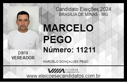 Candidato MARCELO PEGO 2024 - BRASÍLIA DE MINAS - Eleições