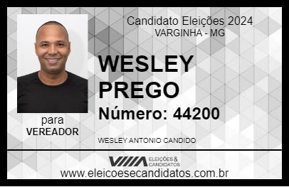 Candidato WESLEY PREGO 2024 - VARGINHA - Eleições