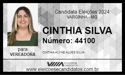 Candidato CINTHIA SILVA 2024 - VARGINHA - Eleições