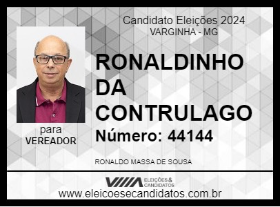 Candidato RONALDINHO DA CONSTRULAGO 2024 - VARGINHA - Eleições