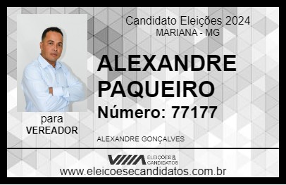 Candidato ALEXANDRE PAQUEIRO 2024 - MARIANA - Eleições