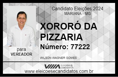 Candidato XORORÓ DA PIZZARIA 2024 - MARIANA - Eleições