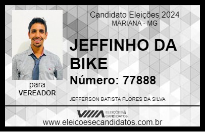 Candidato JEFFINHO DA BIKE 2024 - MARIANA - Eleições