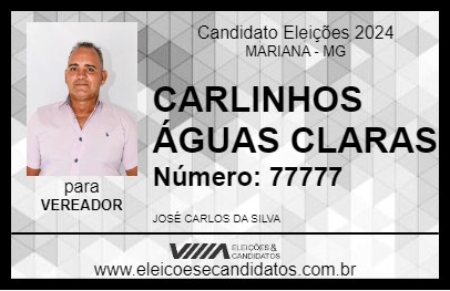 Candidato CARLINHOS ÁGUAS CLARAS 2024 - MARIANA - Eleições