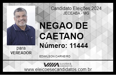 Candidato NEGAO DE CAETANO 2024 - JECEABA - Eleições