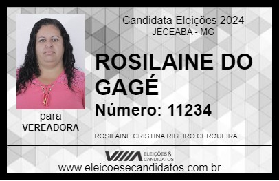 Candidato ROSILAINE DO GAGÉ 2024 - JECEABA - Eleições