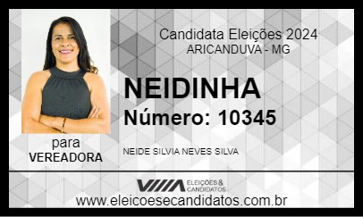 Candidato NEIDINHA 2024 - ARICANDUVA - Eleições