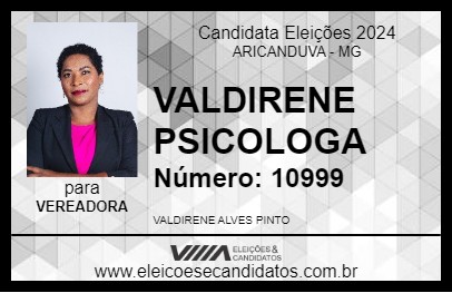 Candidato VALDIRENE PSICOLOGA 2024 - ARICANDUVA - Eleições