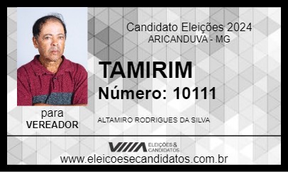 Candidato TAMIRIM 2024 - ARICANDUVA - Eleições