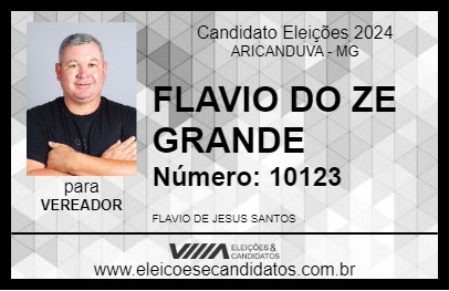 Candidato FLAVIO DO ZE GRANDE 2024 - ARICANDUVA - Eleições