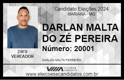 Candidato DARLAN MALTA DO ZÉ PEREIRA 2024 - MARIANA - Eleições