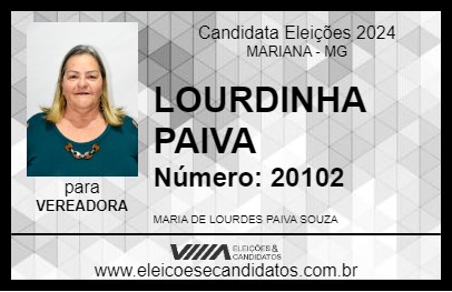 Candidato LOURDINHA PAIVA 2024 - MARIANA - Eleições