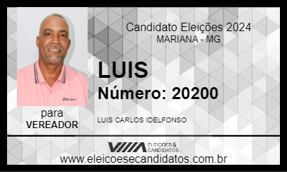 Candidato LUISÃO PEDREIRO 2024 - MARIANA - Eleições