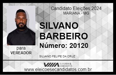 Candidato SILVANO BARBEIRO 2024 - MARIANA - Eleições