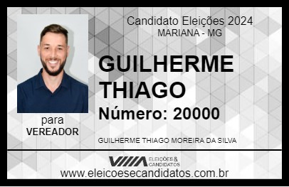 Candidato GUILHERME THIAGO 2024 - MARIANA - Eleições