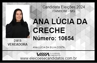 Candidato ANA LÚCIA DA CRECHE 2024 - ITANHOMI - Eleições