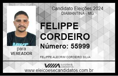 Candidato FELIPPE CORDEIRO 2024 - DIAMANTINA - Eleições