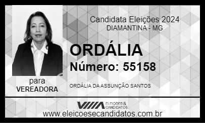 Candidato ORDÁLIA 2024 - DIAMANTINA - Eleições