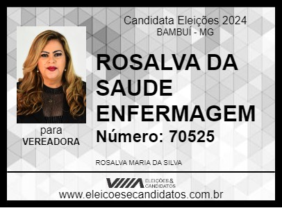 Candidato ROSALVA DA SAUDE ENFERMAGEM 2024 - BAMBUÍ - Eleições