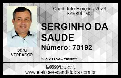 Candidato SERGINHO DA SAUDE 2024 - BAMBUÍ - Eleições