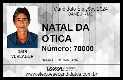 Candidato NATAL DA OTICA 2024 - BAMBUÍ - Eleições