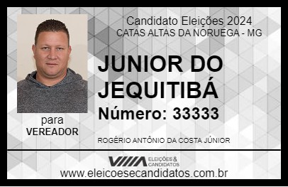 Candidato JUNIOR DO JEQUITIBÁ 2024 - CATAS ALTAS DA NORUEGA - Eleições