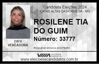 Candidato ROSILENE TIA DO GUIM 2024 - CATAS ALTAS DA NORUEGA - Eleições