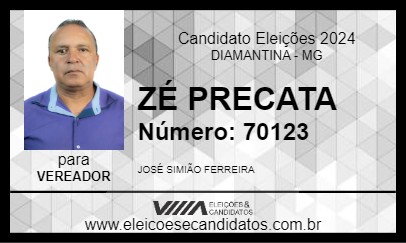 Candidato ZÉ PRECATA 2024 - DIAMANTINA - Eleições